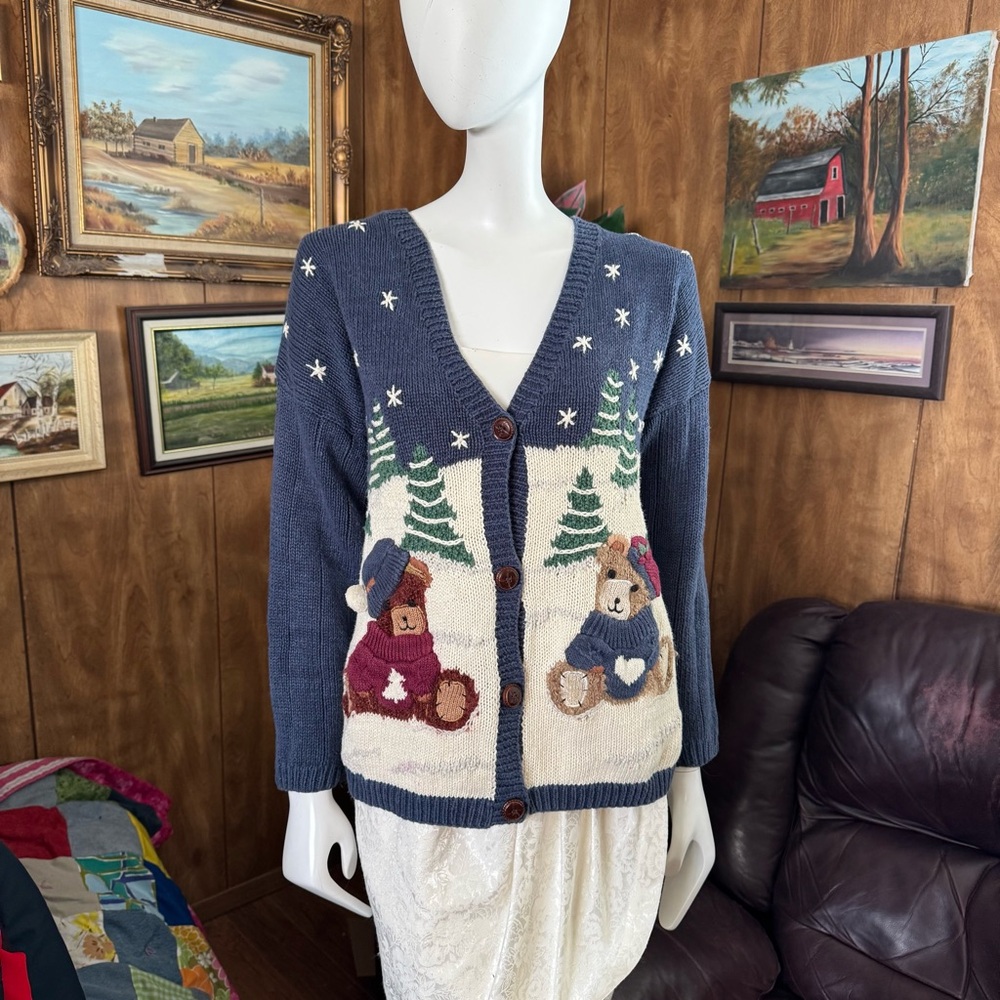 Vintage Cottagecore Grannycore Bear Sweater